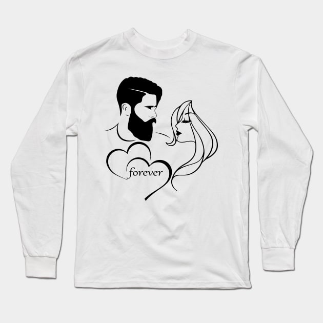 Love forever in the heart Long Sleeve T-Shirt by SpaskeArt